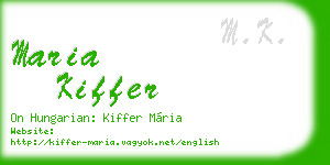 maria kiffer business card