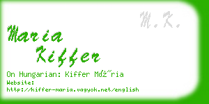 maria kiffer business card